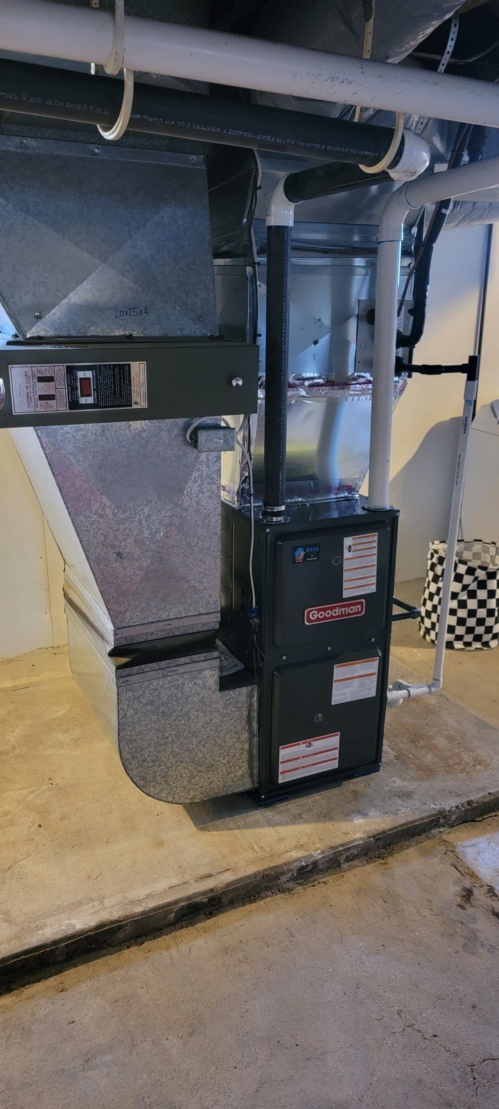 Goodman furnace installation — work performed by Jacob Ward